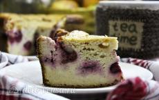 Recipes for various baked goods with cherries: cookies, pies, cakes, strudel, muffins